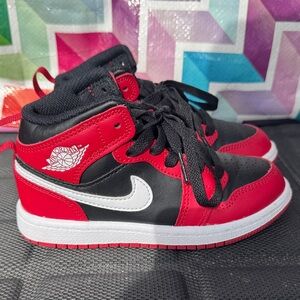 Nike Air Jordan Kids' Black and Red High-Tops